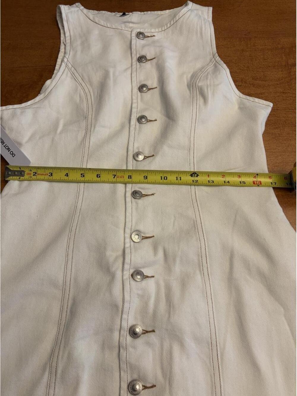 Princess Polly White Button-Front Denim Dress - New Without Tags, Size US 10 - Picture 4 of 8